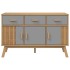 Aparador OLDEN madera maciza pino gris y marrón 114x43x73,5