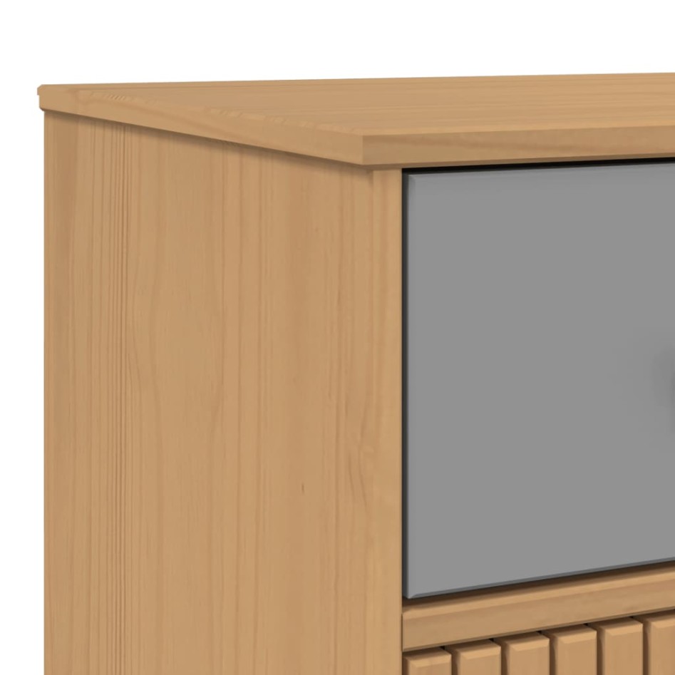 Aparador OLDEN madera maciza pino gris y marrón 114x43x73,5