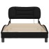 Estructura de cama con cabecero de tela negro 100x200