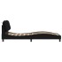 Estructura de cama con cabecero de tela negro 80x200