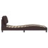 Estructura de cama con cabecero de tela marrón oscuro 90x200