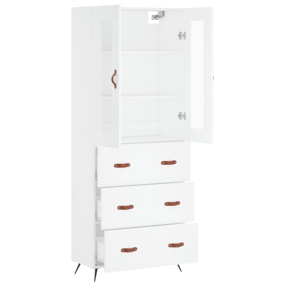 Aparador alto madera contrachapada blanco 69,5x34x180