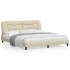 Estructura de cama con cabecero de tela color crema 180x200