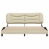 Estructura de cama con cabecero de tela color crema 180x200