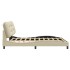 Estructura de cama con cabecero de tela color crema 180x200