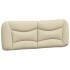 Estructura de cama con cabecero de tela color crema 180x200