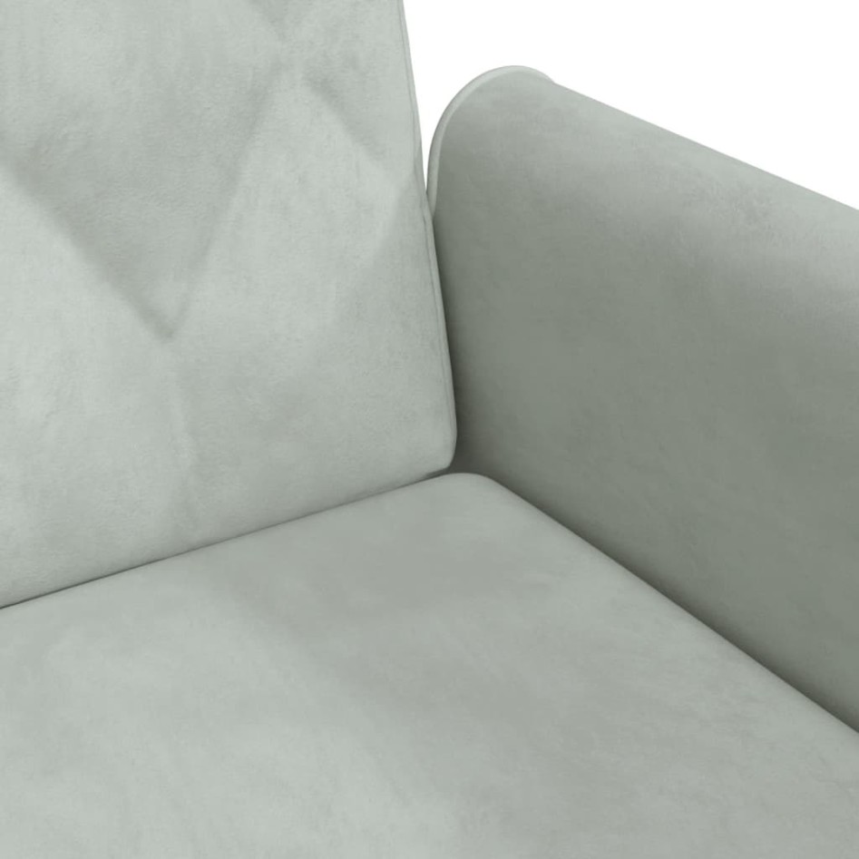 Sofá cama 2 plazas con almohadas taburete terciopelo gris