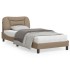 Estructura de cama cabecero cuero sintético capuchino 90x200