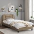 Estructura de cama cabecero cuero sintético capuchino 90x200
