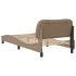 Estructura de cama cabecero cuero sintético capuchino 90x200