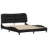 Estructura de cama con cabecero cuero sintético negro