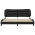 Estructura de cama con cabecero cuero sintético negro