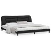Estructura de cama con cabecero cuero sintético negro y blanco