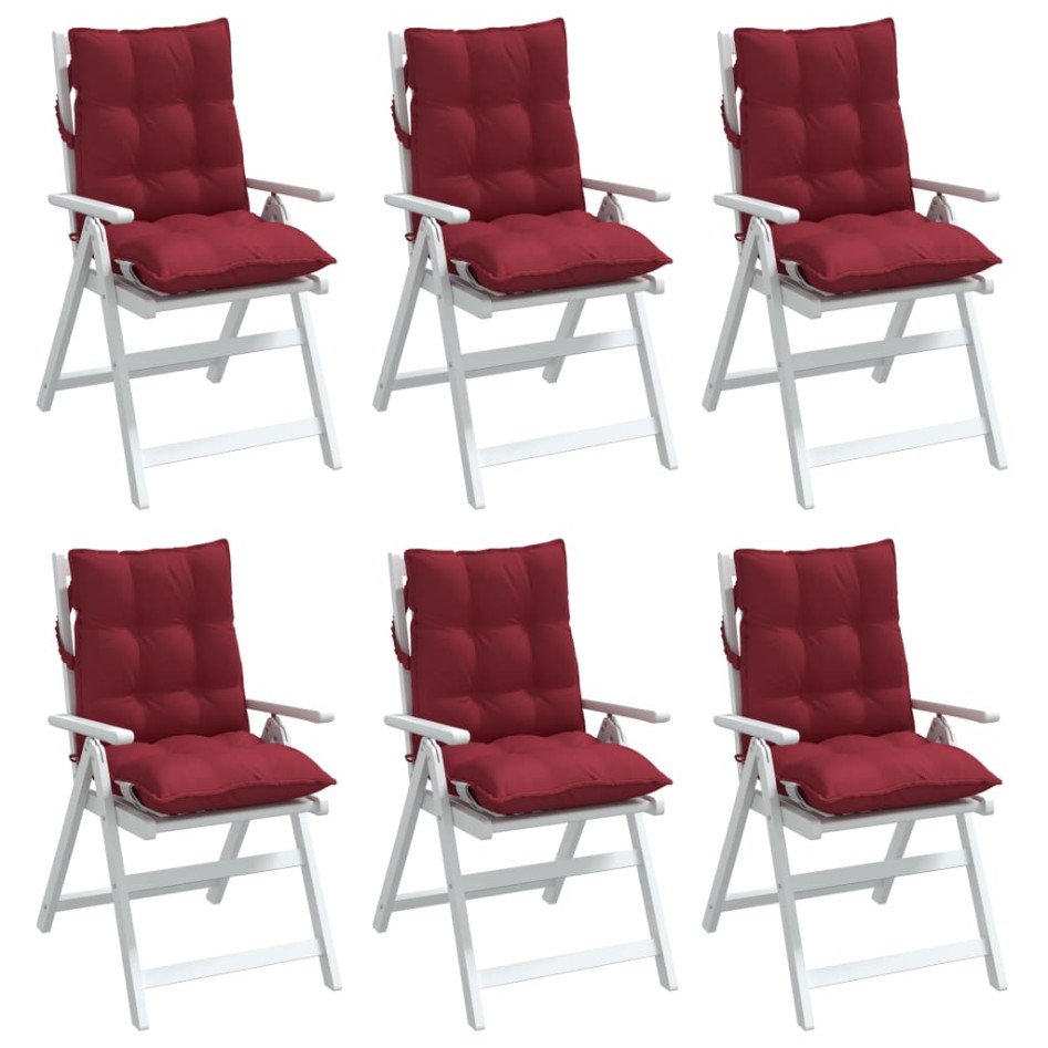 Cojines para silla respaldo bajo 6 uds tela Oxford rojo