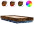 Estructura de cama con luces LED roble ahumado 90x190