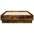 Estructura de cama con luces LED roble ahumado 90x190