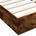 Estructura de cama con luces LED roble ahumado 90x190