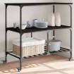 Carrito de cocina madera de ingeniería negro 100x50x95 cm