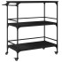 Carrito de cocina madera de ingeniería negro 100,5x50x105