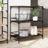 Carrito de cocina madera de ingeniería negro 100,5x50x105