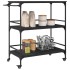Carrito de cocina madera de ingeniería negro 100,5x50x105