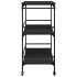 Carrito de cocina madera de ingeniería negro 100,5x50x105