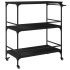 Carrito de cocina madera de ingeniería negro 100,5x50x105
