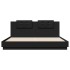 Estructura de cama con cabecero y luces LED negro 200x200
