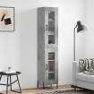 Aparador de madera contrachapada gris hormigón 34,5x34x180 cm