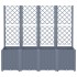 Jardinera con enrejado PP gris 160x40x140