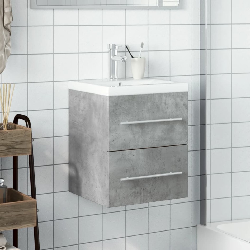 Mueble de baño con lavabo integrado gris