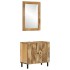 Conjunto de armarios de baño 2 piezas madera maciza de