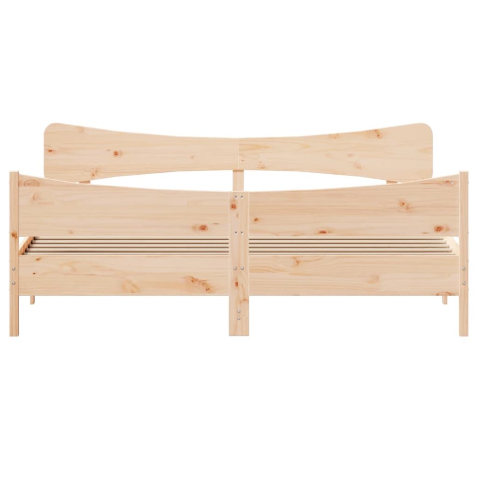 Estructura de cama con cabecero madera maciza de pino