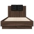 Cama con cabecero madera de ingeniería marrón roble 75x190