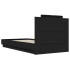 Cama con cabecero madera de ingeniería negra 90x190