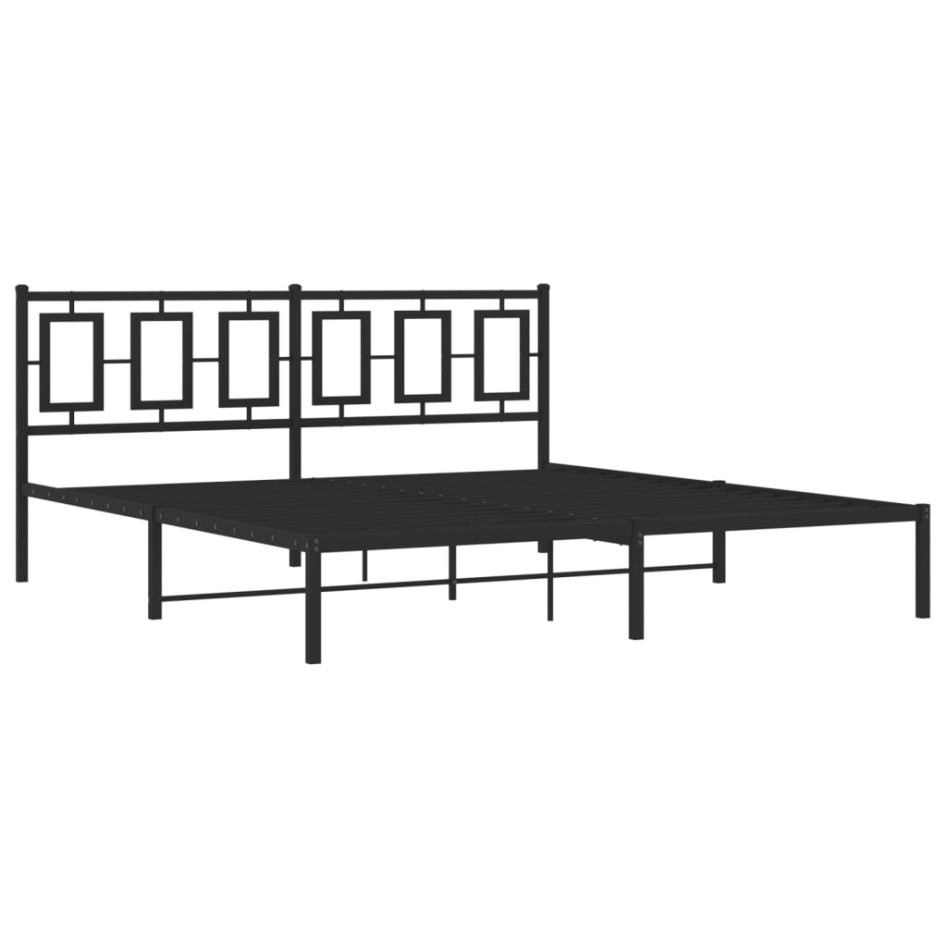 Estructura de cama con cabecero metal negro 183x213