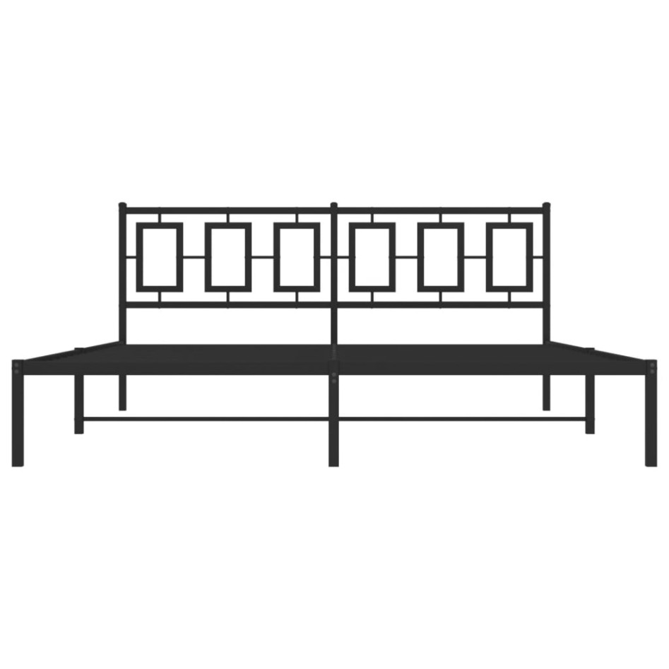Estructura de cama con cabecero metal negro 183x213