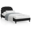 Estructura de cama con cabecero cuero sintético negro 100x200cm