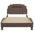 Estructura de cama cabecero cuero sintético marrón 100x200