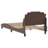 Estructura de cama cabecero cuero sintético marrón 100x200