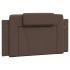 Estructura de cama cabecero cuero sintético marrón 100x200