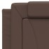 Estructura de cama cabecero cuero sintético marrón 100x200