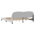 Estructura de cama cabecero cuero sintético blanco 200x200