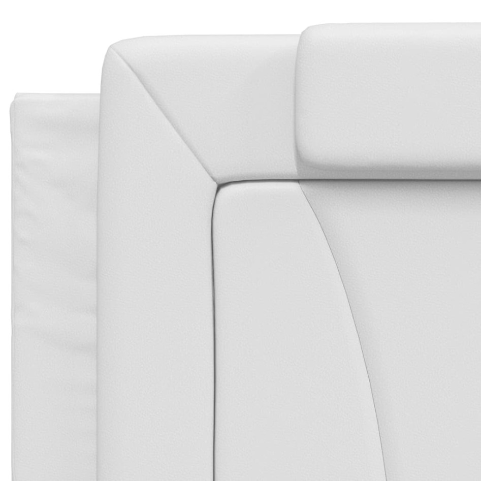 Estructura de cama cabecero cuero sintético blanco 200x200