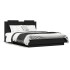 Estructura cama con cabecero madera ingeniería negro 135x190