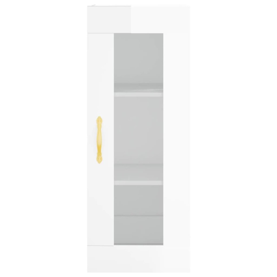 Aparador alto madera contrachapada blanco brillo 34,5x34x180