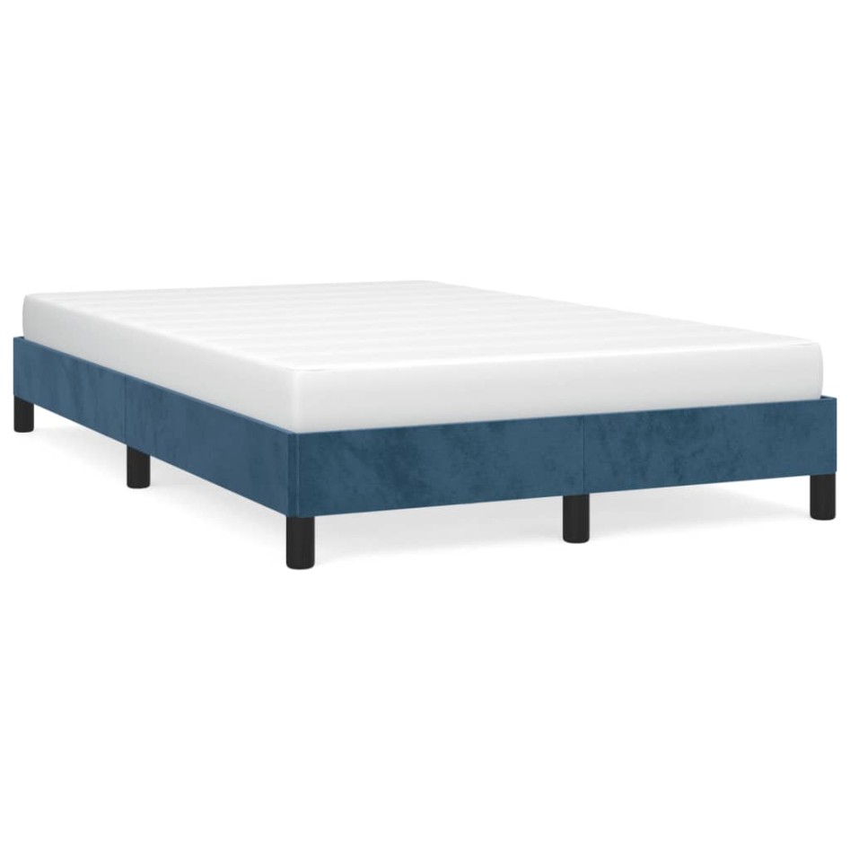 Estructura de cama terciopelo azul oscuro 120x190