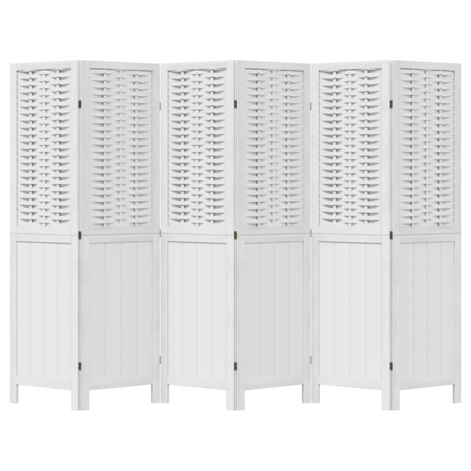 Biombo separador de 6 paneles madera maciza Paulownia