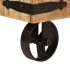 Perchero con ruedas madera maciza mango y hierro 90x35x190