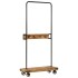 Perchero con ruedas madera maciza mango y hierro 90x35x190